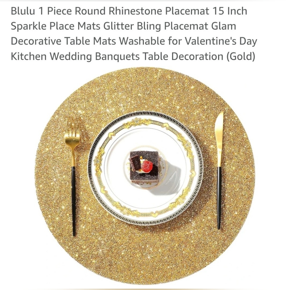 New set of 4 crushed rhinestones placemats